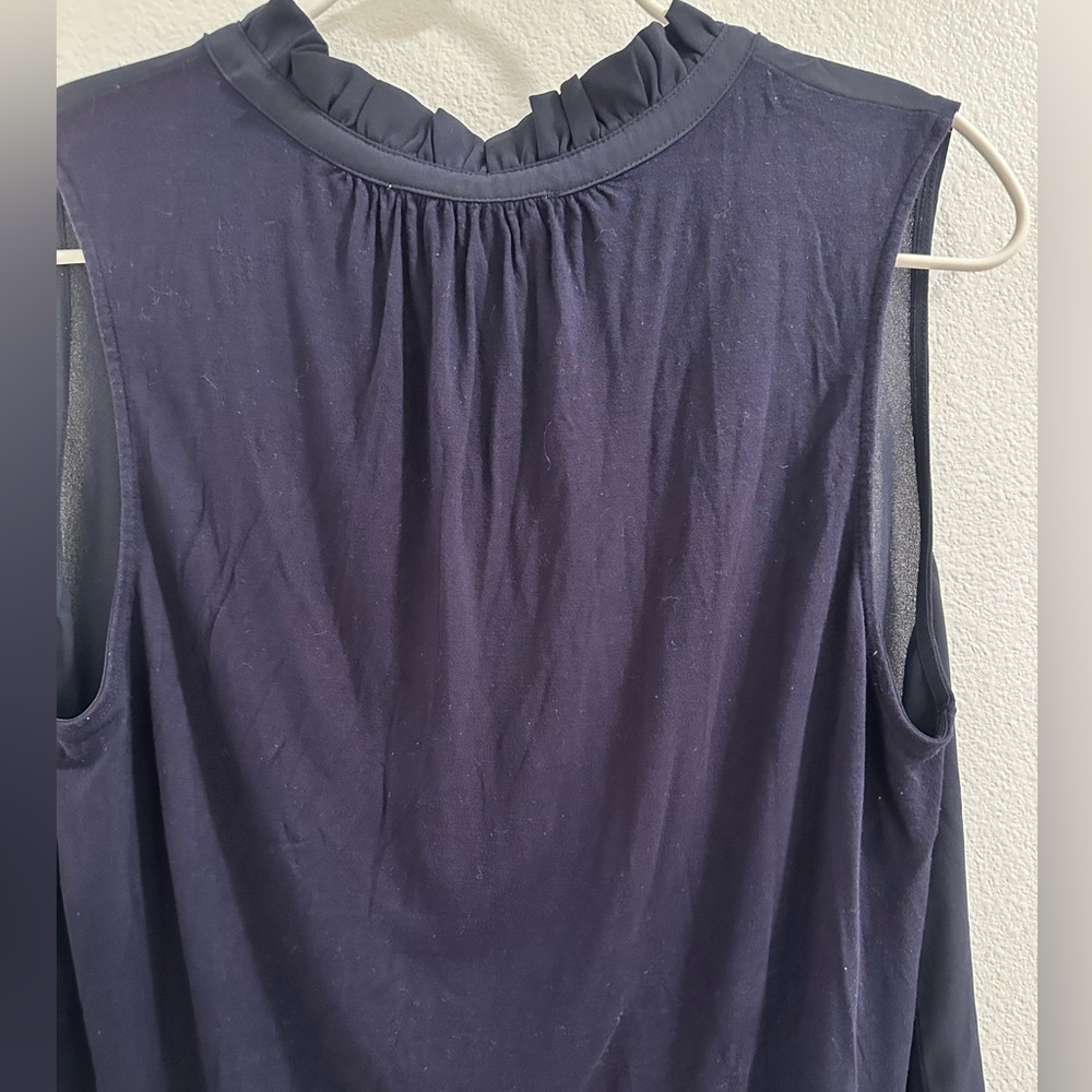 Ann Taylor Loft sleeveless blouse with gold buttons - Picture 3 of 4